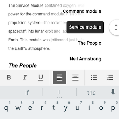 Google docs mobiel navigeren