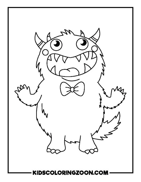 Monster coloring pages for kindergarten