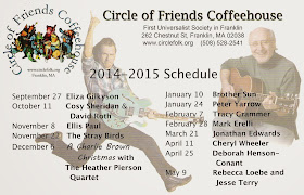 Circle of Friends Coffeehouse calendar for 2014-2015 season