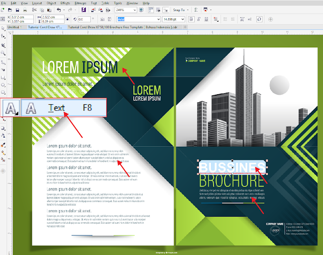 Free Brosur CDR Download Template Brosur Coreldraw Hijau 2 Lipat