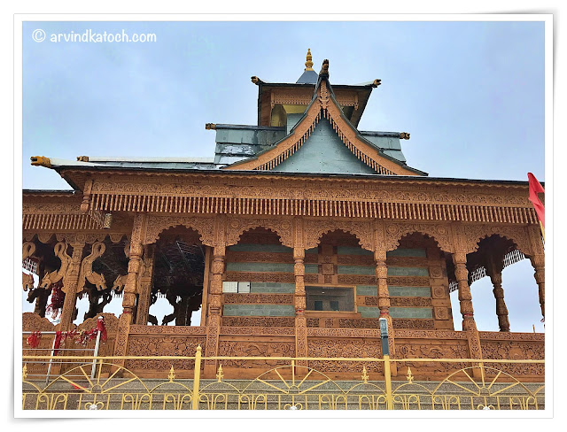 Beautiful wooden stone crafted Hatu Mata Temple, Narkanda