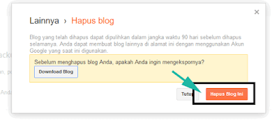 Cara Menghapus Blog Secara Sementara di Blogger