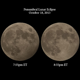Penumbral Lunar Eclipse, October 18, 2013
