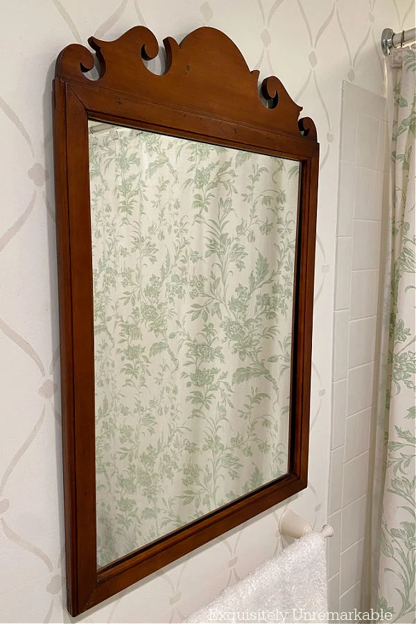 Antique Wooden Mirror With Decorative Top