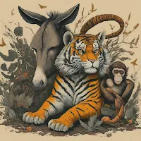 The Friendship of Donkey, Tiger, and Monkey