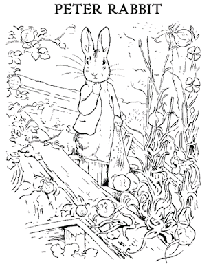Gambar Sketsa Kelinci Berdiri Hitam Putih Mudah Diwarnai atau Mewarnai untuk Anak TK atau SD_Funni standing rabbit coloring pages