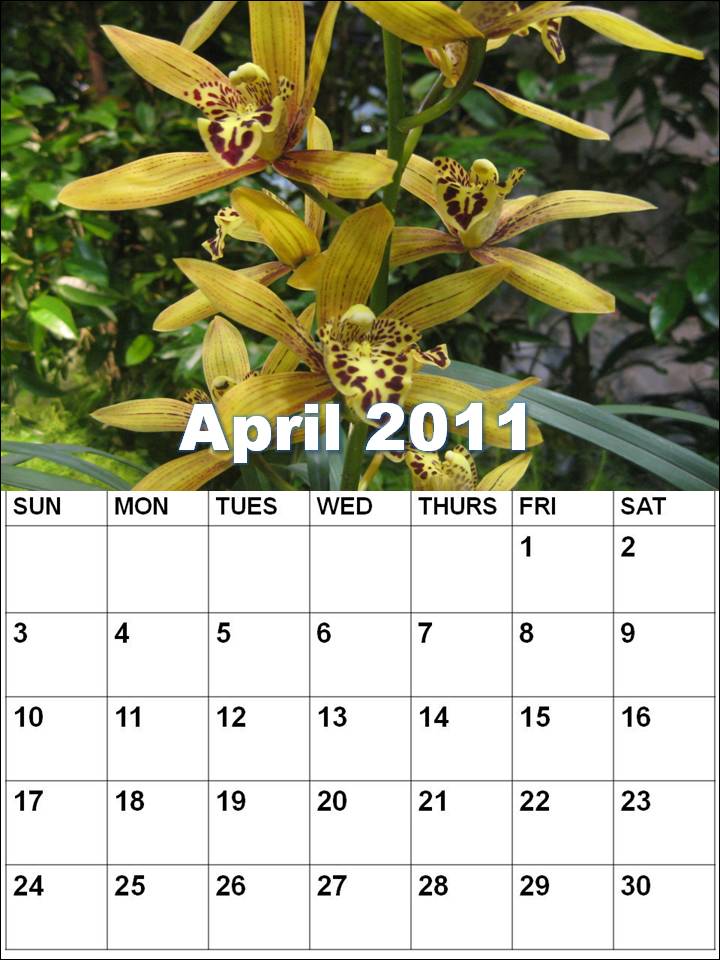 blank calendars april 2011. Blank Calendar Template April