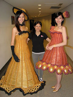 designer with her 2 balloon cloth models