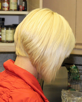 blonde short inverted bob hairstyles back view