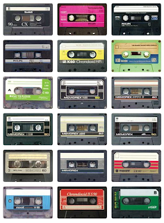 Zestaw starych kaset, kasety magnetofonowe,