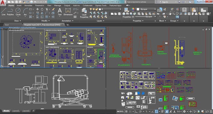 Hospital AutoCAD Furniture and Equipment Blocks Free download [DWG]