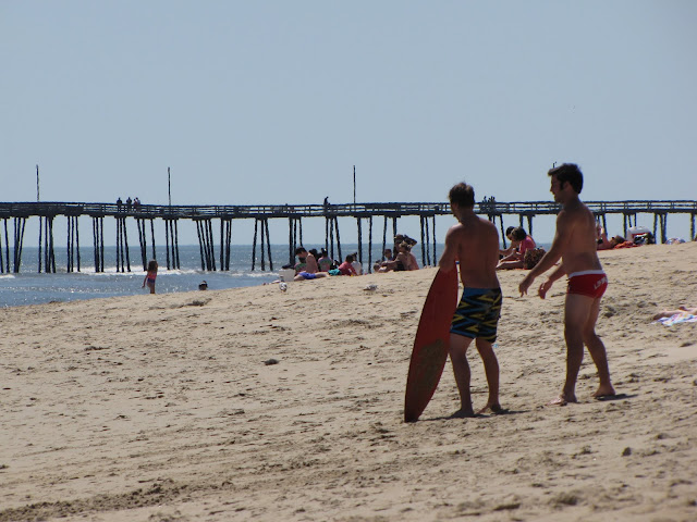 Surfers at Virginia Beach - April 2010