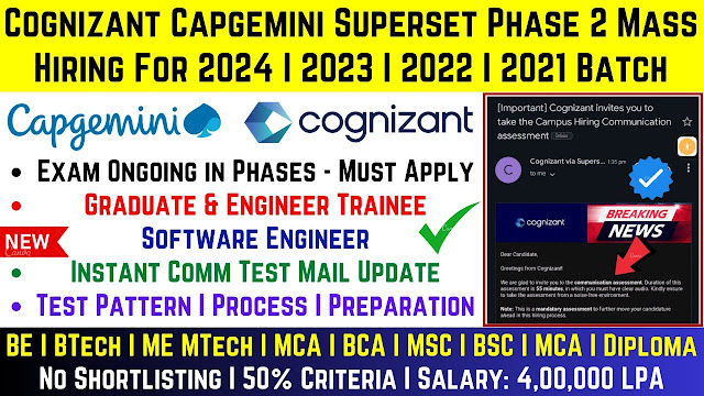 Capgemini Off Campus Hiring 2024, 2023, 2022, 2021, 2020 Batch