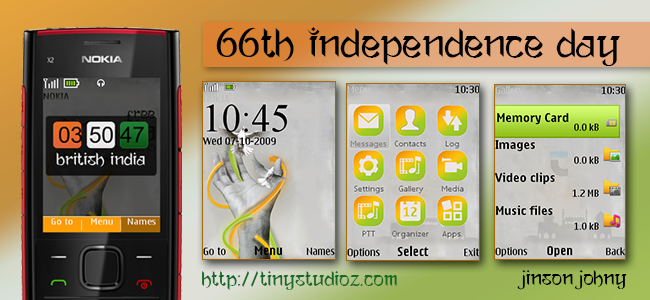 India’s 66th Independence Day theme for Nokia S40 240×320 Devices