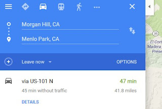Google Maps directions for Next Day