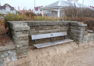 The seafront bench in Felixstowe as it was on the 15th December 2013