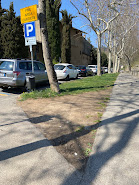 Desire path in Bergamo, Italy