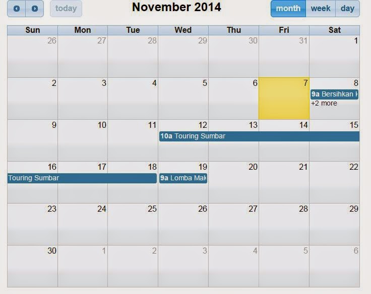 Cara membuat kalender jadwal dengan PHP MySQL ~ FREE HIGH 