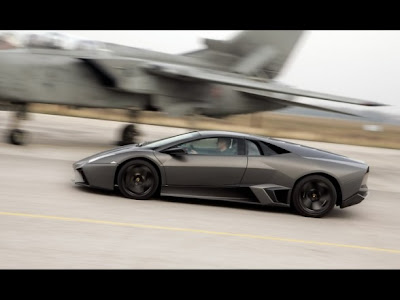 Wallpaper Lamborghini Reventon vs Tornado Jet Fighter