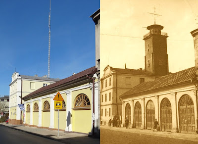 Dawna siedziba Straży Pożarnych w Kielcach teraz i dawniej.