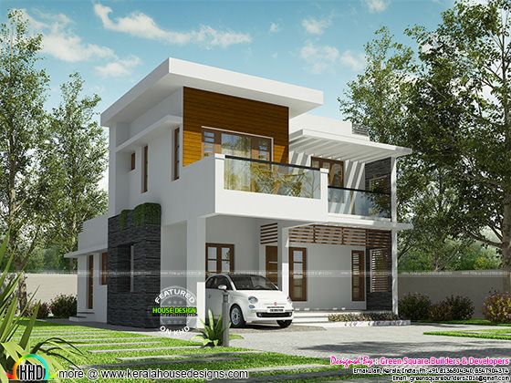 Kerala home design and floor plans - ... lakh cost estimated modern house