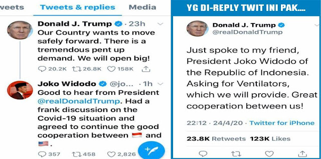 Admin Twitter @jokowi Diaggap Salah Reply Twit Presiden Donald Trump