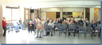 Group Leader, Joan Perkins addressing the members