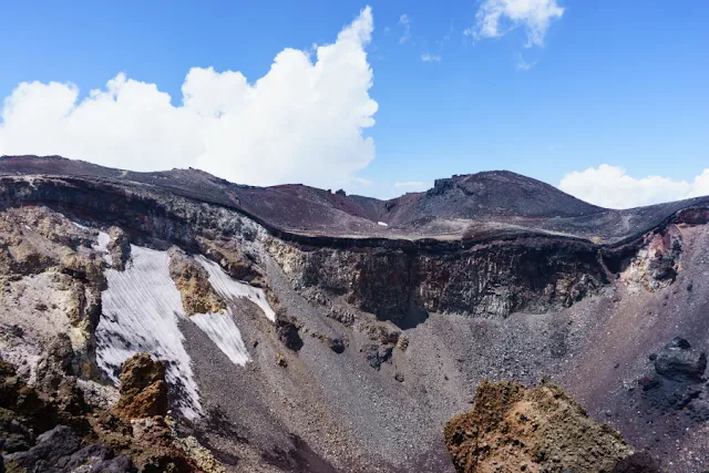 富士山頂の噴火口（大内院