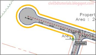 Selecting the ending point of the frontage