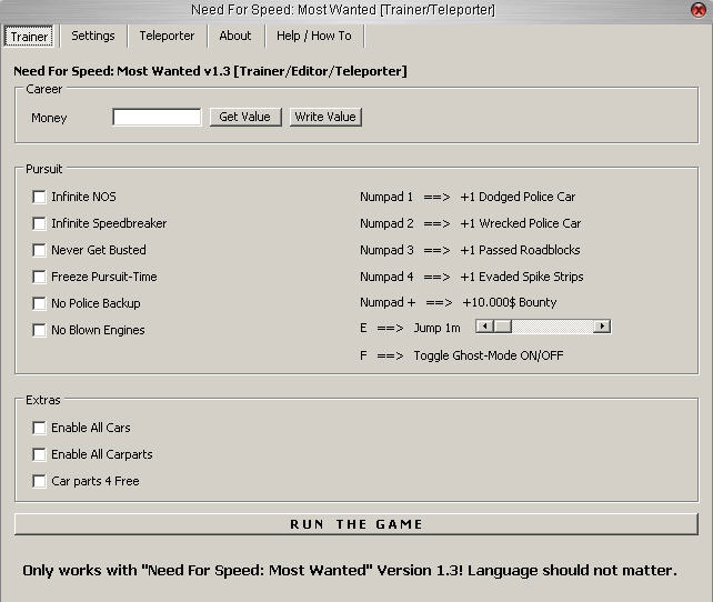 Free Game Trainer Mods Cheats And Many More Need For Speed Most Wanted Trainer