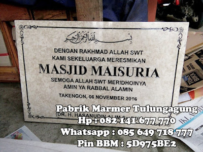 Membuat Prasasti Marmer , Prasasti Peresmian Marmer