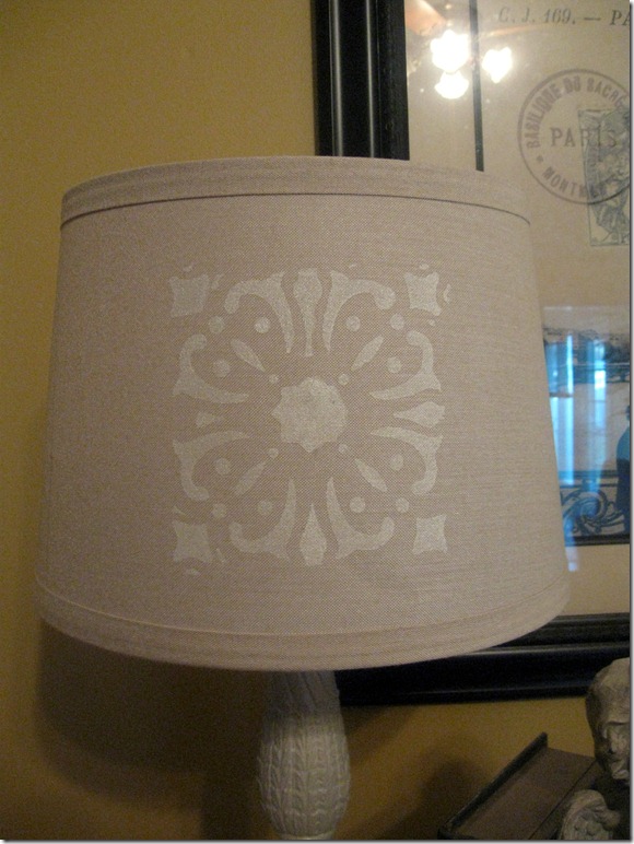 stenciled lamp 011 There are some places I missed and the center piece 