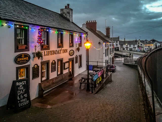 Photo of Christmas lights on The Lifeboat Inn at Maryport