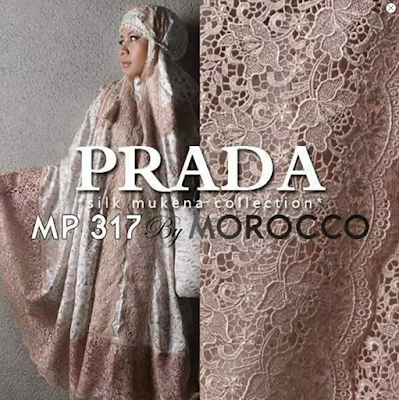 mukena sutra paris premium prada morocco coklat milo