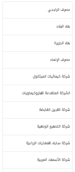 قائمة الأسهم النقية 2022 الفوزان