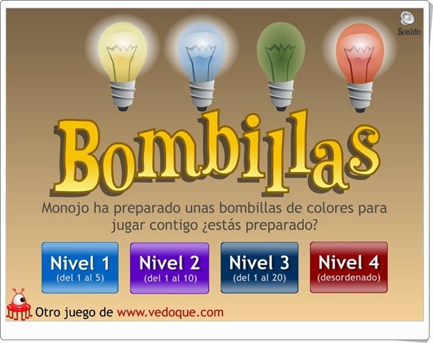 "Bombillas" (Juego de números hasta el 20)