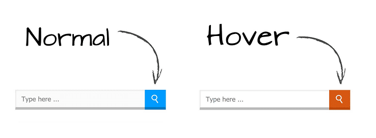 Blue grey orange search box with hover effect Custom Stylish Search box widget with hover effect