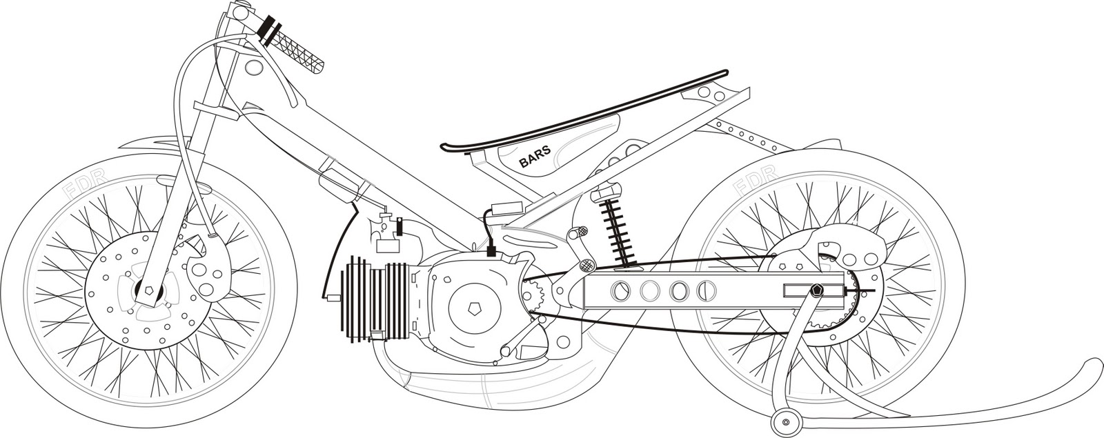 Gambar Sketsa Sepeda Motor Drag Terunik Gentong Modifikasi