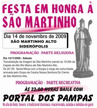 São Martinho Alto dia 14 de novembro