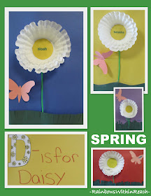 photo of: Tissue Paper Spring Flower Art Project Bulletin Board