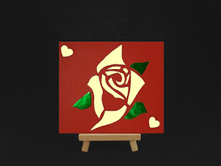 carte, rose, kirigami, fête des amoureux