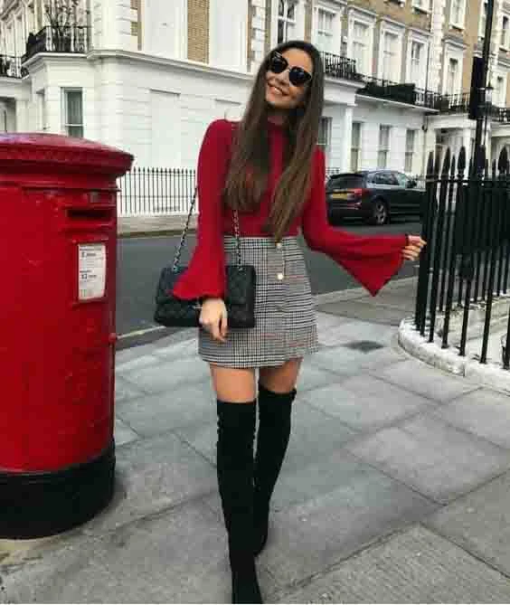 7 ideias de looks estilosos com saia xadrez
