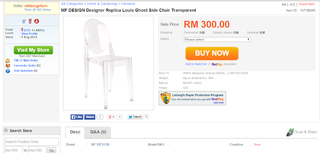 Ghost chair pricing malaysia