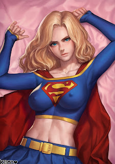Supergirl came back to her room after a satisfied session of rough masturbating her pussy juices has clearly wetten the superoutfit swollen red boobs and erect diamond hard nipples trying to bore through the outfit