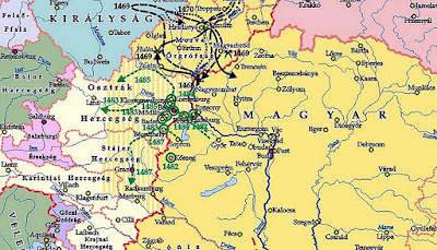 map of Hungarian-Austrian war