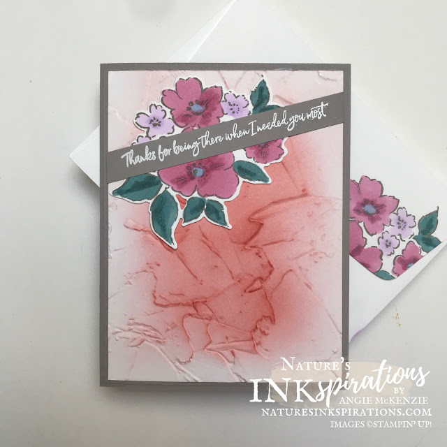 By Angie McKenzie for Crafty Collaborations Retiring In Colors Blog Hop; Click READ or VISIT to go to my blog for details! Featuring the Hand-Penned Petals Bundle from the upcoming 2021-2022 Annual Catalog and the retiring Ornate Style Photopolymer Stamp Set by Stampin' Up!; #occasioncards #thankyoucards #stamping #retiringincolors20192021 #retiringincolorsbloghop #sneakpeek #handpennedpetalsstampset #handpennedpetalsbundle #20212022annualcatalog #ornatestylestampset #todaystilesstampset #20202021annualcatalog #naturesinkspirations #makingotherssmileonecreationatatime #coloringwithblends #inkblending #fauxstucco #cardtechniques #stampinup #stampinupink #handmadecards