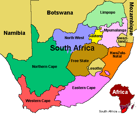 political south africa map