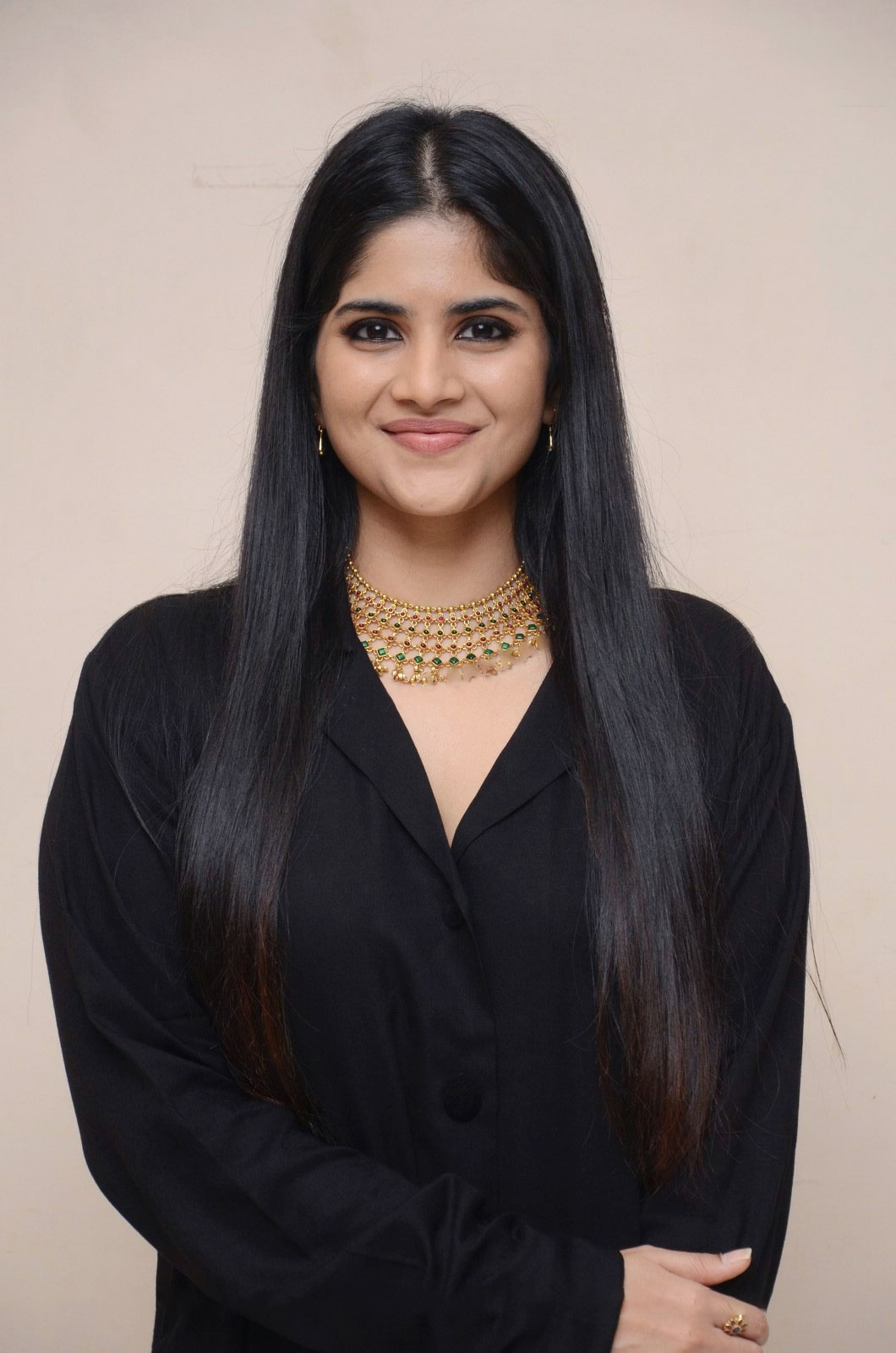 Actress Megha Akash Photos in black dress