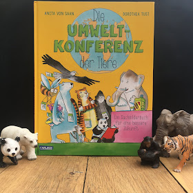 "Die Umweltkonferenz der Tiere" von Anita von Saan * Bilder von Dorothea Tust * Carlsen Verlag, Buchvorstellung auf Kinderbuchblog Familienbuecherei