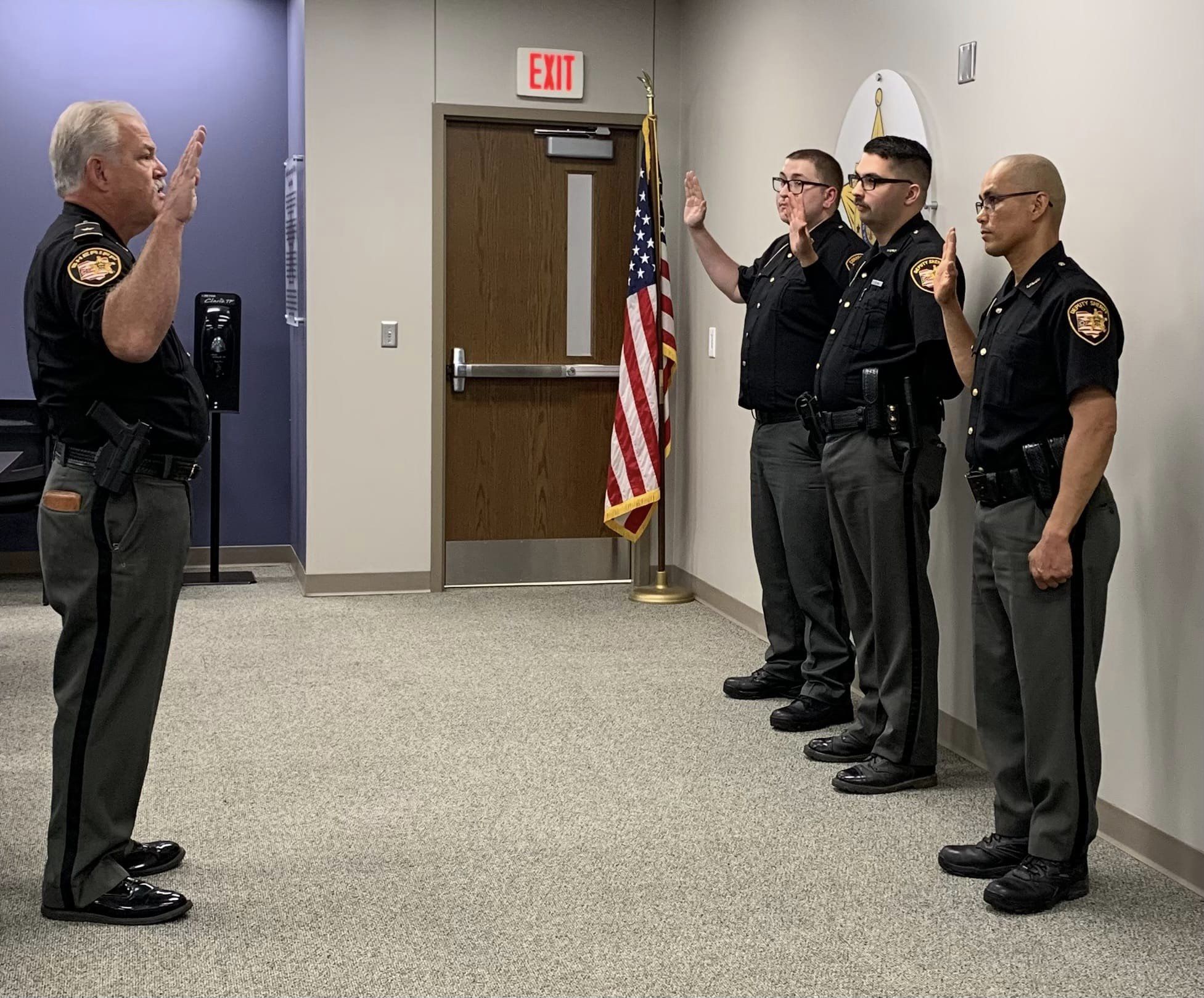 Sheriff Lape swearing in new members
